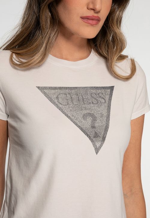 Camiseta Guess Triangulo Pinos Off White