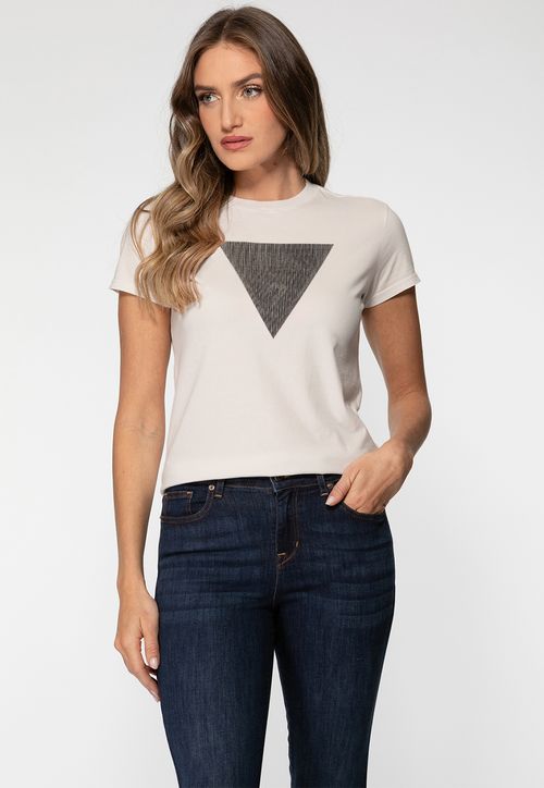 Camiseta Guess Triangulo Pinos Off White