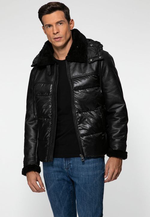 Jaqueta Puffer Guess Hibrida Preto