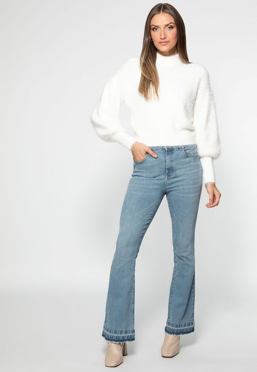 Blusa de Tricot Pelinhos Off White