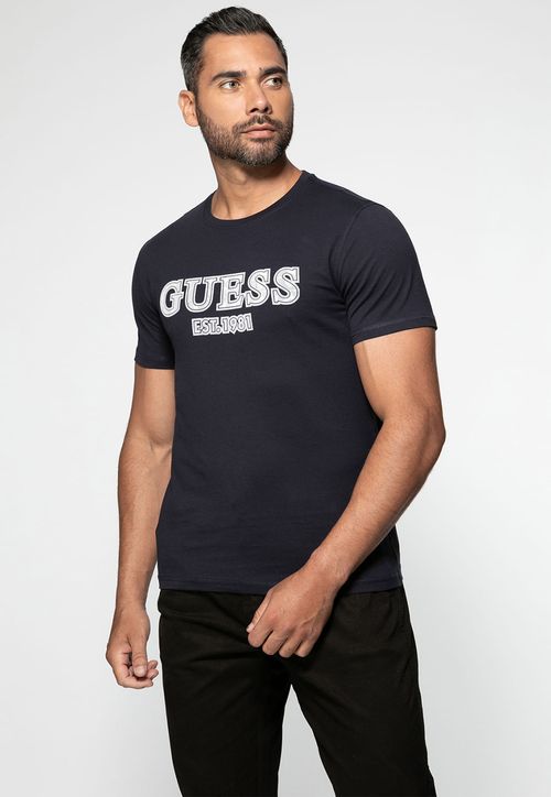Camiseta Eco GUESS Flocado Azul Escuro
