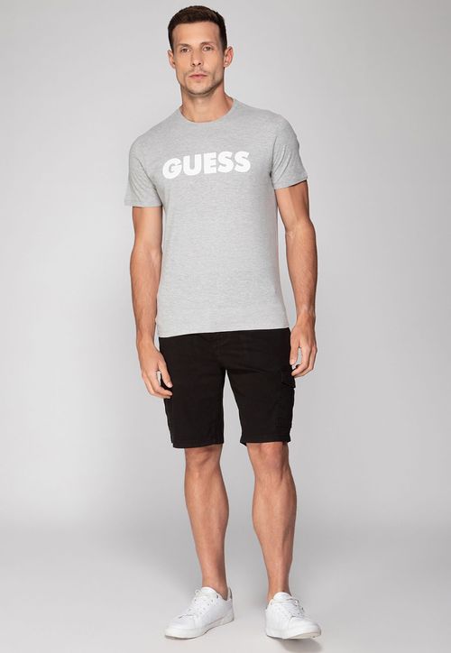 Camiseta Silk Guess Emborrachado Cinza