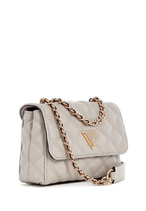 Bolsa Giully Ii Mini 2 Compartimentos Transversal Cinza