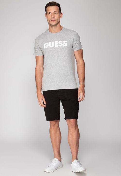 Camiseta Silk Guess Emborrachado Cinza