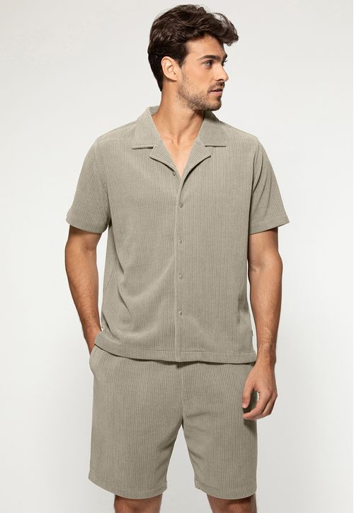 Camisa Eco Malha Texturizada Verde