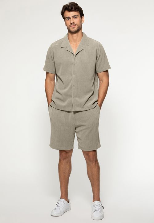 Camisa Eco Malha Texturizada Verde