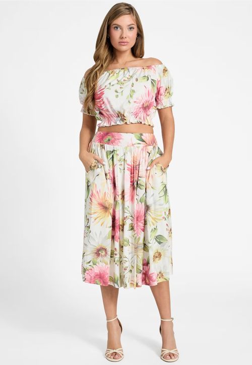 Saia Midi Rodada Eco Floral