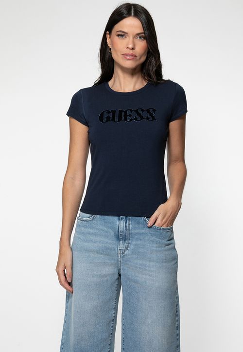 Camiseta Guess Slim Fit Eco Azul Escuro