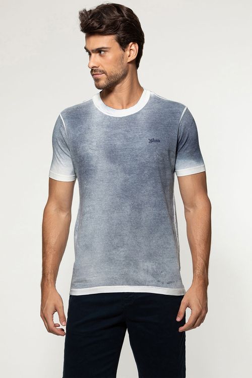 Camiseta Tinto Manchado Azul Escuro