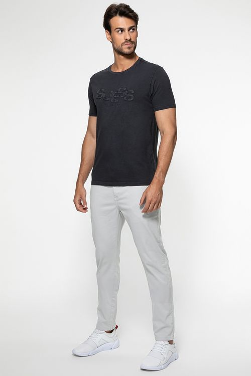 Camiseta Guess Aplique Sarja Preto