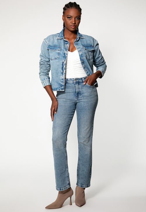 Calça Jeans Sexy Straight Azul Claro