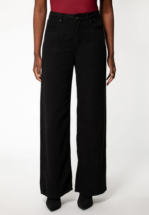 Calça Wide Leg Lyocel Preto