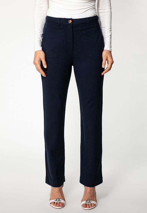 Calça Alfaiataria Reta Eco Azul Marinho