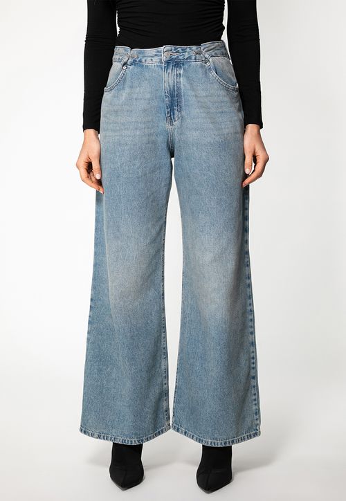 Calça Jeans Wide Leg Pence Azul Claro