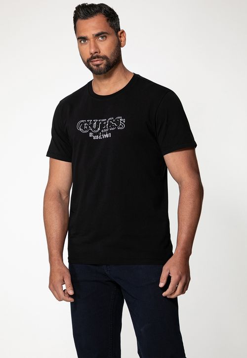 Camiseta Logo GUESS Silk Preto