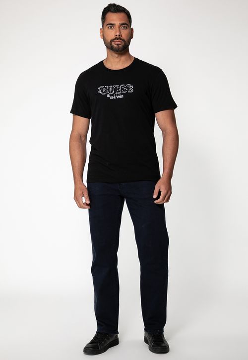 Camiseta Logo GUESS Silk Preto