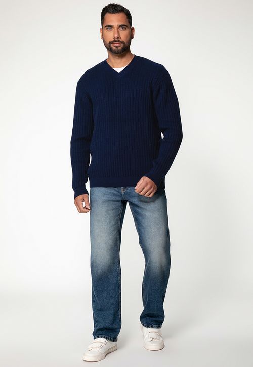 Suéter de Tricot Azul Escuro