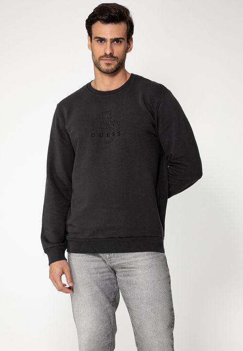 Blusa de Moletom Logo 4G Bordado Cinza Escuro