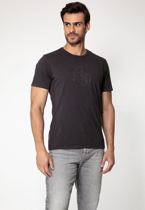 Camiseta 4G Bordado Cinza Escuro