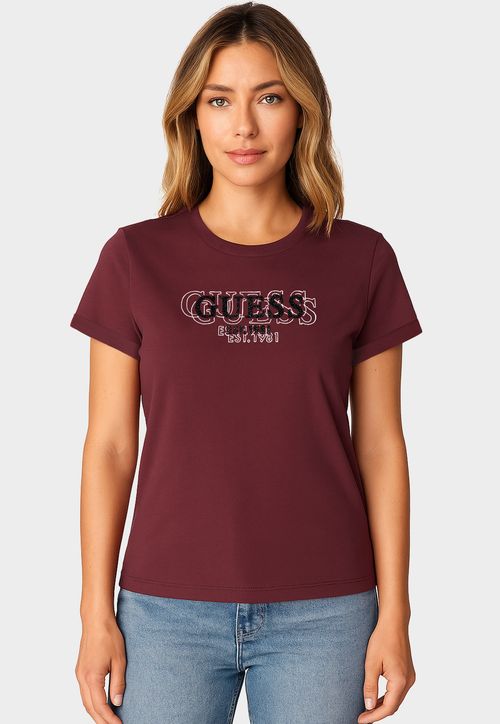 Camiseta Estampa GUESS Caviar Vinho