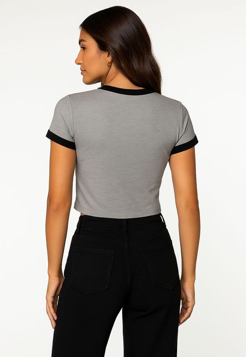 Cropped GUESS Emborrachado Cinza