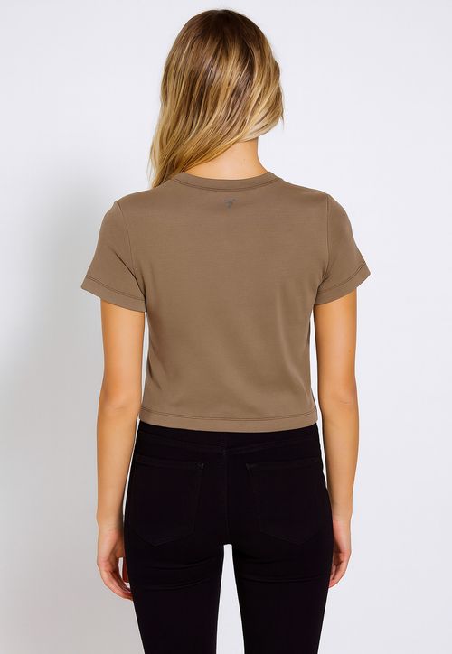 Blusa Baby Tee Hotfix GUESS Bege