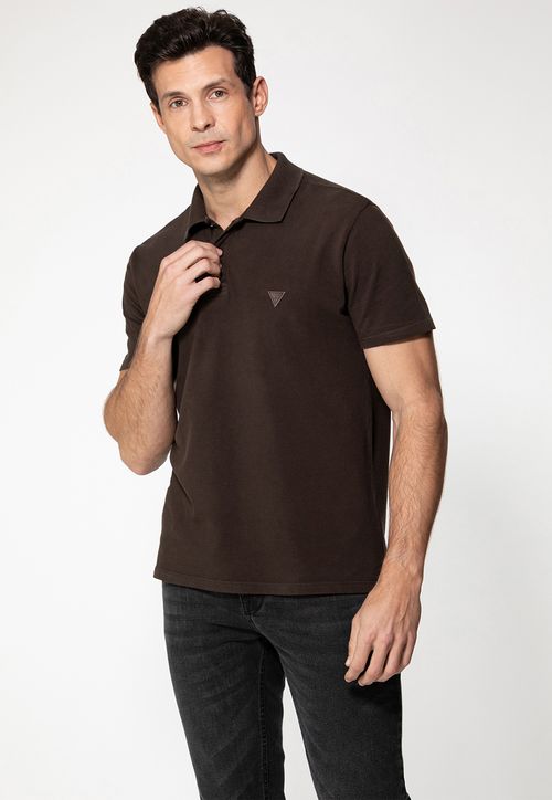 Camisa Polo Etiqueta Triângulo Marrom