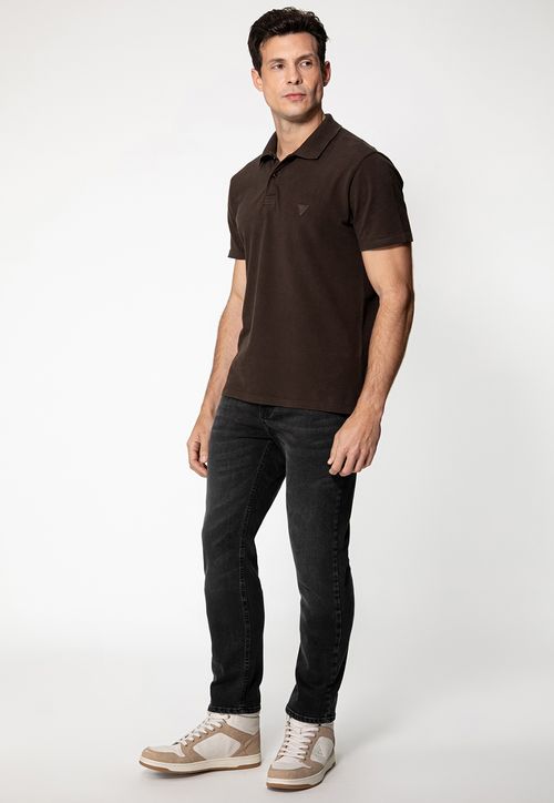 Camisa Polo Etiqueta Triângulo Marrom