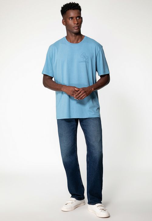 Calça Jeans Relaxed Straight Azul Escuro