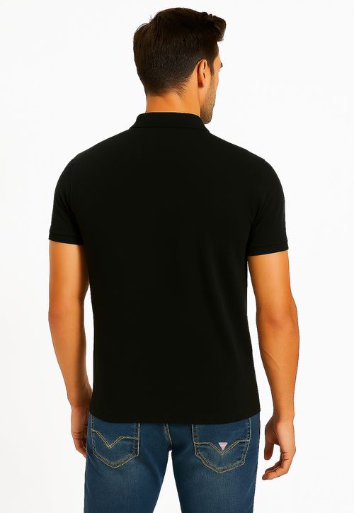 Camisa Polo Guess Waffle Preto