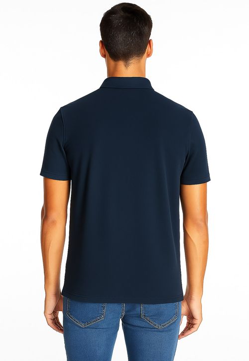 Camisa Polo Guess Waffle Azul Escuro