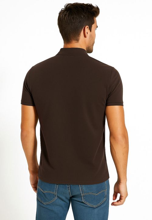 Camisa Polo Guess Waffle Marrom