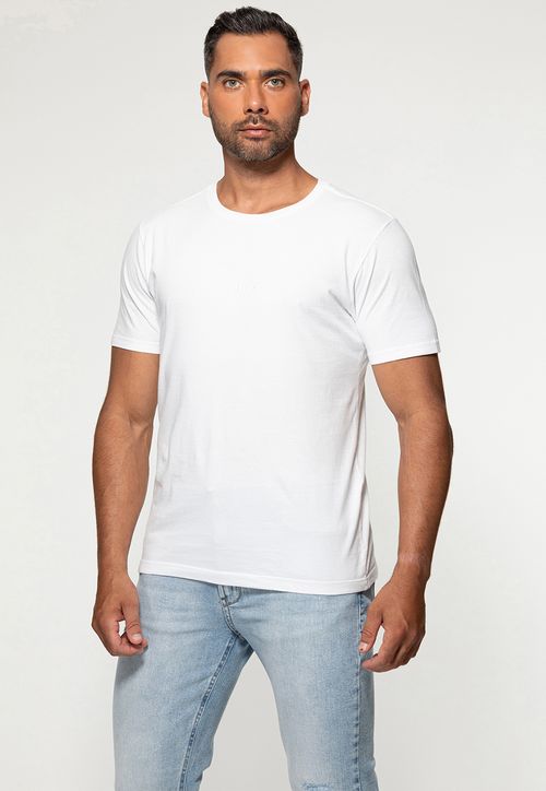 Camiseta Guess Bordado Centro Branco
