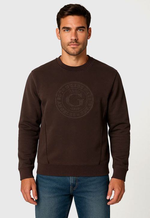 Blusa de Moletom Logo Relevo Marrom