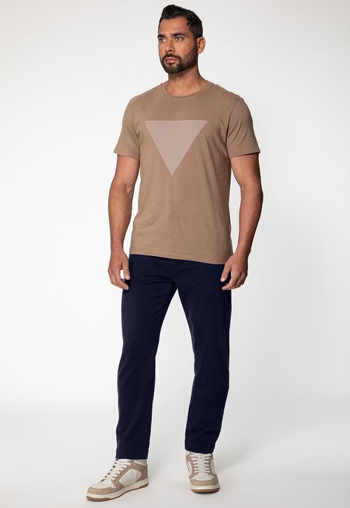 Calça Sarja Slim Elástico e Cadarço Azul Escuro