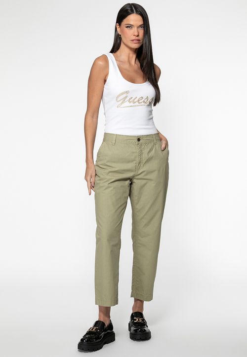 Calça Chino Regular Straight Verde Musgo