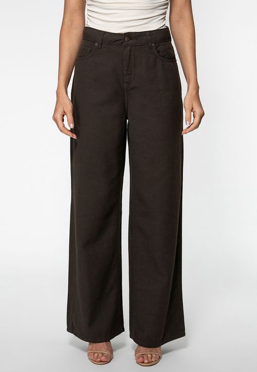 Calça Wide Leg Marrom