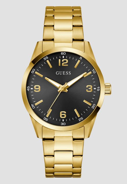 Relógio Redondo Analógico Aço Dourado