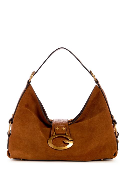 Bolsa Camden Shoulder Bag Suede Marrom