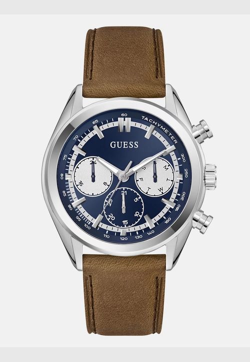 Relógio Multifuncional Masculino Bicolor em Camurça