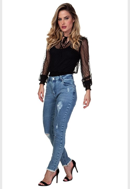 Calça Jeans Destroyed 1981 Guess Azul