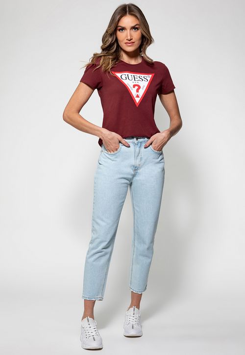 Camiseta  Alg Orgânico Triangulo Trad Guess Vinho