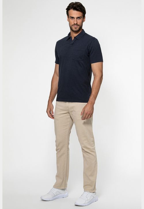 Camisa Polo Flamê Bolso Azul Escuro