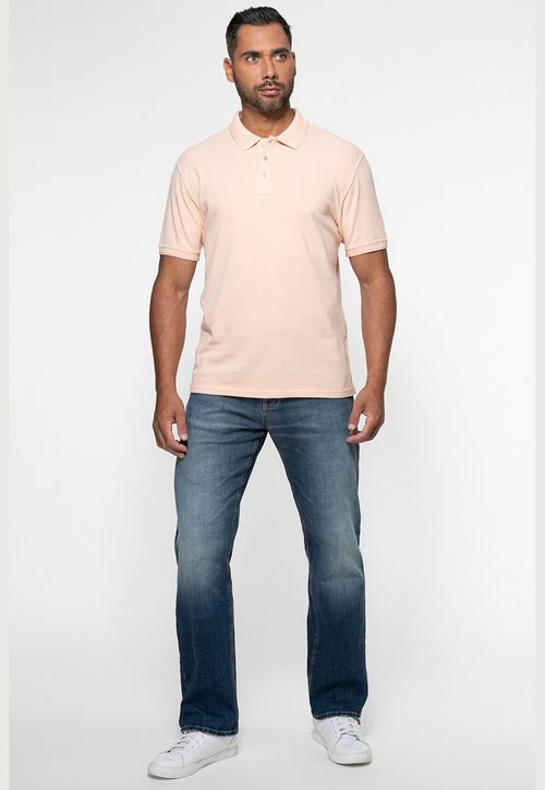 Camisa Polo Guess Silk Relevo Est 1981 Rosa Claro