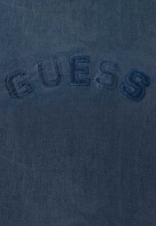 Camiseta Guess Aplique Peito Azul