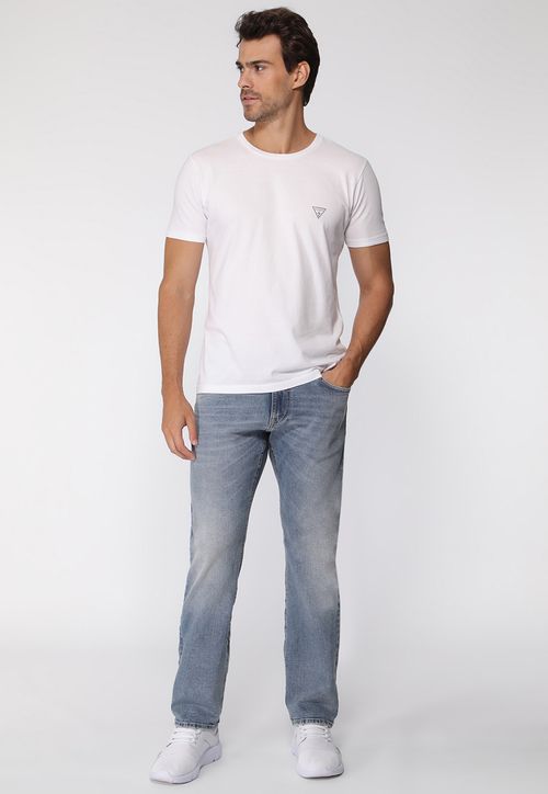 Calça Jeans Slim Straight Azul Claro