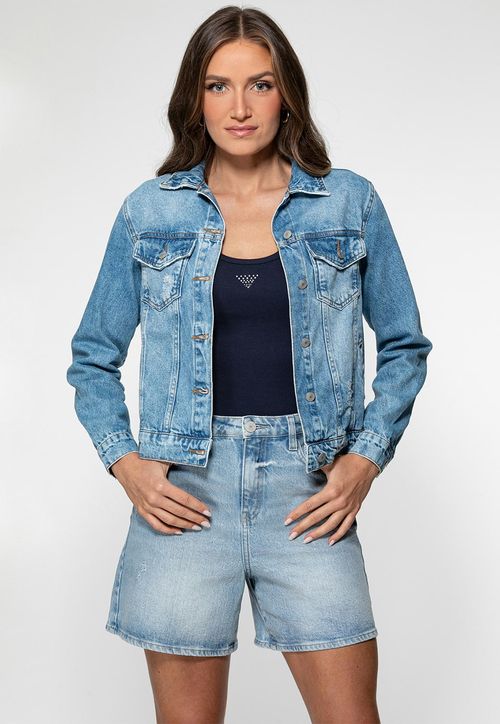 Jaqueta Jeans Guess Trucker Azul Claro