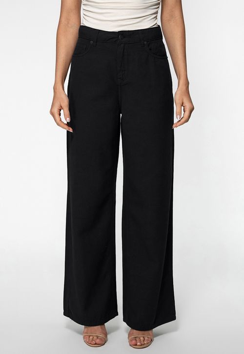 Calça Guess Wide Leg Lyocel Preto