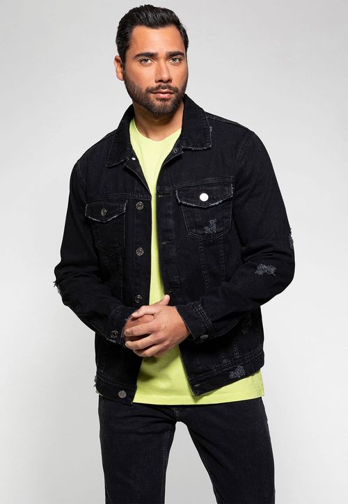 Jaqueta Jeans Truker Puidos Preto