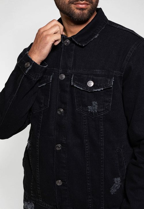 Jaqueta Jeans Truker Puidos Preto